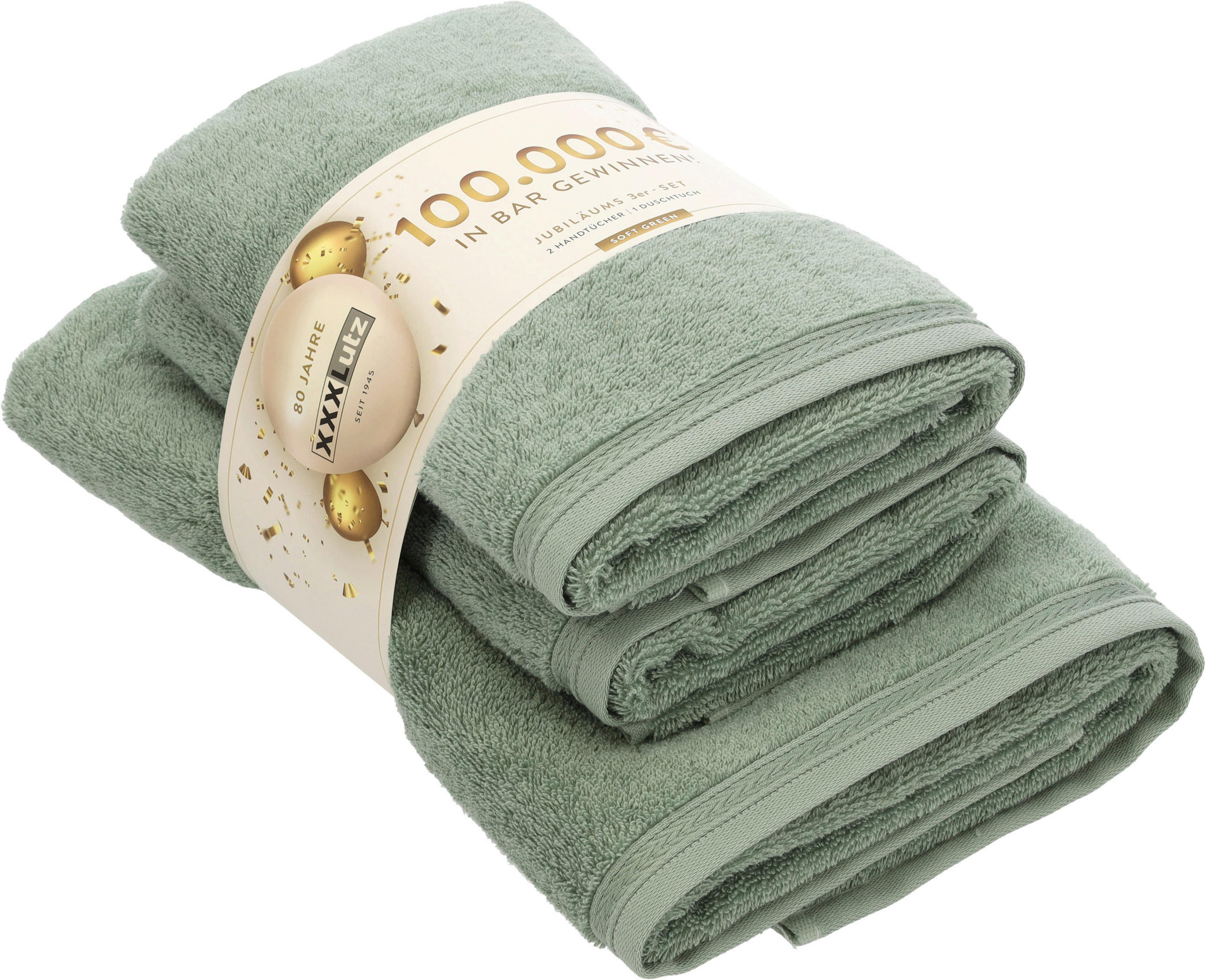 FROTTIERSET Jubiläums Set DE Grün 3-teilig  - Grün, Basics, Textil - Vossen