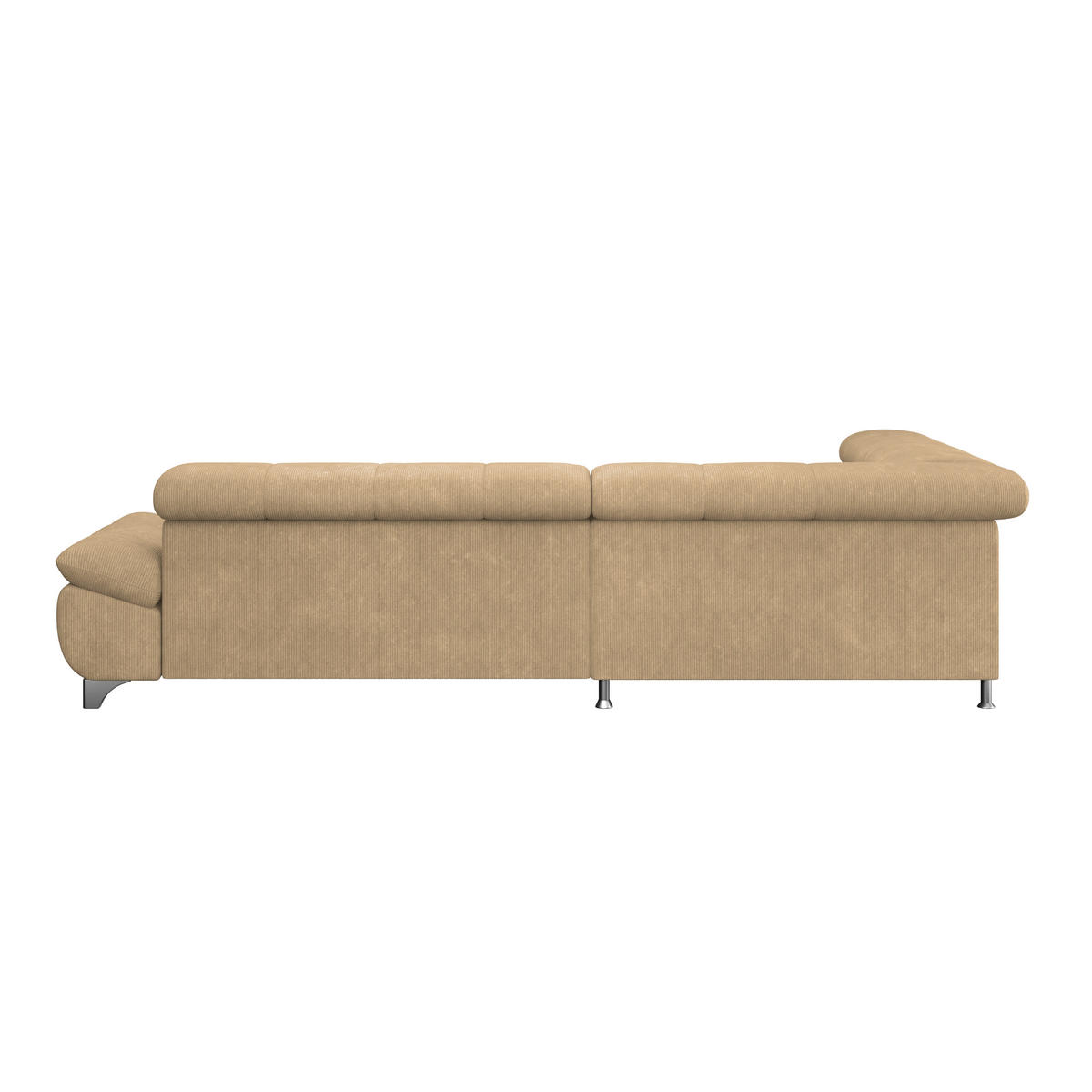 ECKSOFA Sandfarben Chenille  - Sandfarben/Chromfarben, KONVENTIONELL, Textil/Metall (234/312cm) - Livetastic