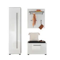 GARDEROBE 4-teilig  in 140/201/39 cm  - Weiß Hochglanz/Weiß, MODERN, Holzwerkstoff (140/201/39cm) - MID.YOU