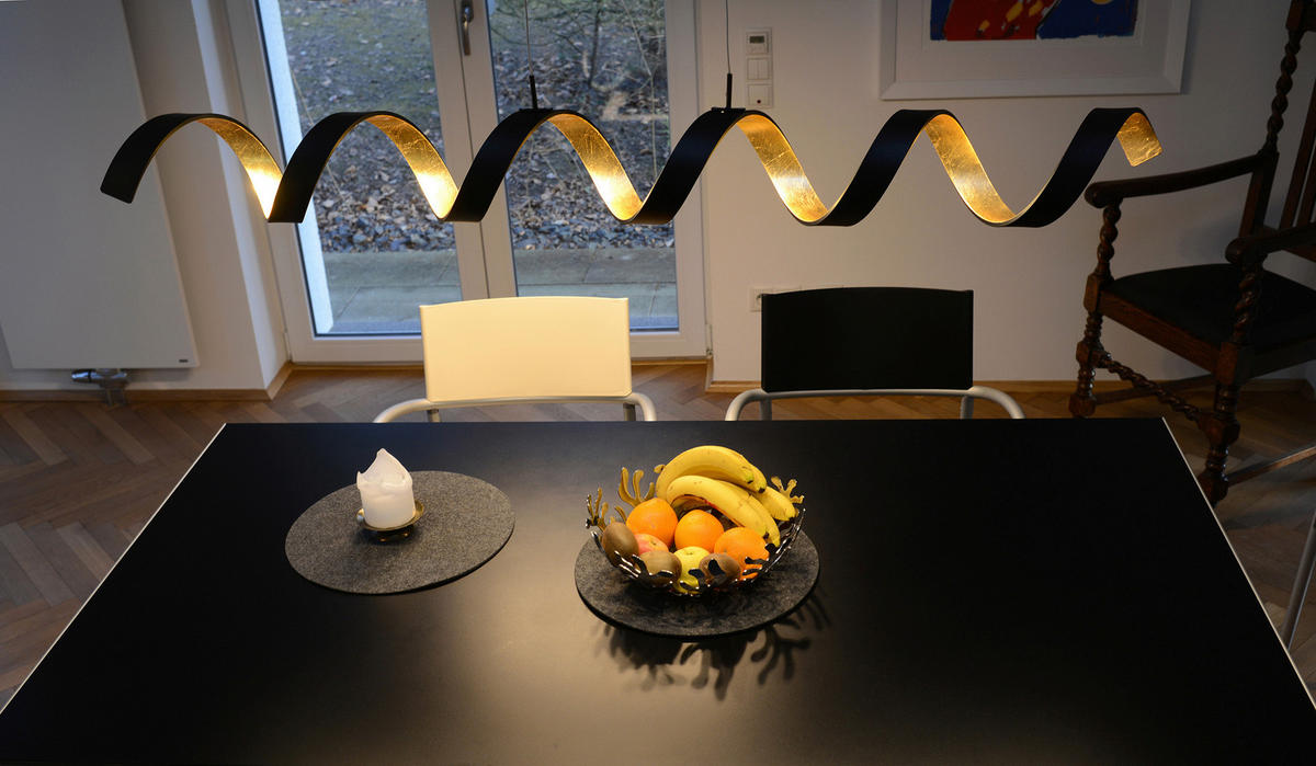 LED-HÄNGELEUCHTE  - Goldfarben/Schwarz, Design, Metall (120/125/13,5cm)