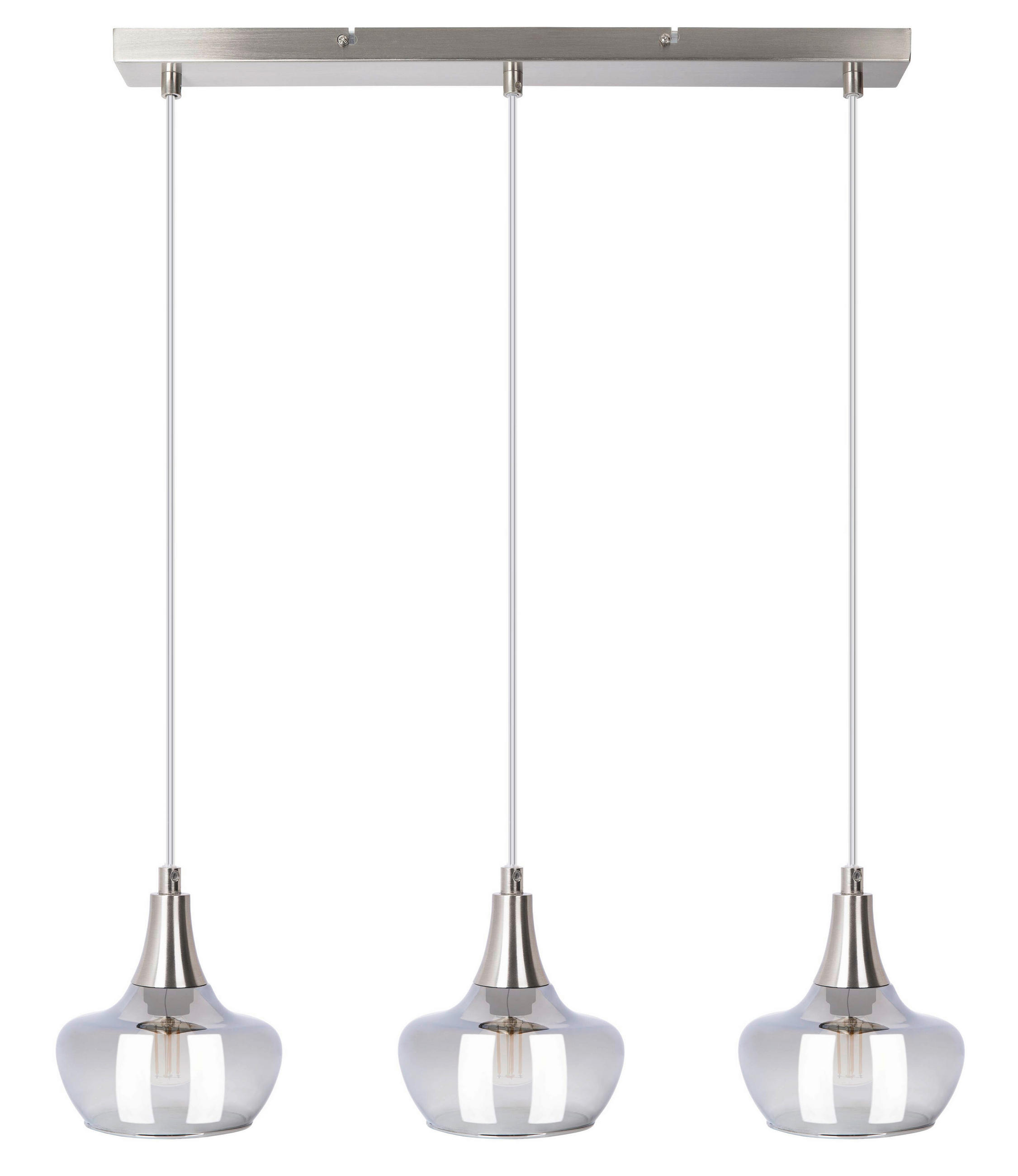 SVJETILJKA VISEĆA    55/14/150 cm    LEA  - siva/boje nikla, Design, staklo/metal (55/14/150cm)