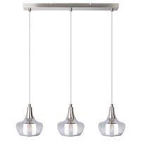 LUSTER    55/14/150 cm    - siva/boja nikla, Dizajnerski, staklo/metal (55/14/150cm)