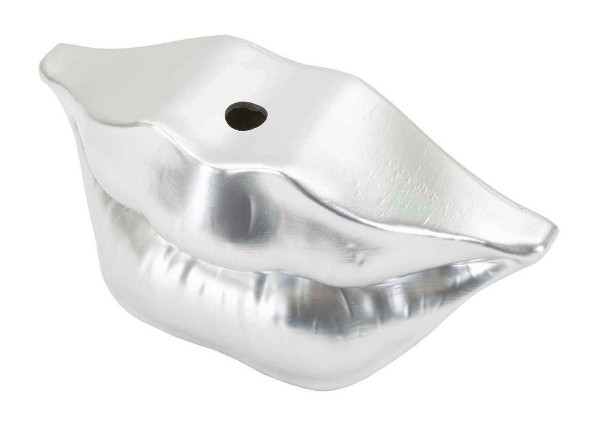 Vase Mouth Lip Silver  - Silberfarben, Basics, Kunststoff (23/12/8cm)