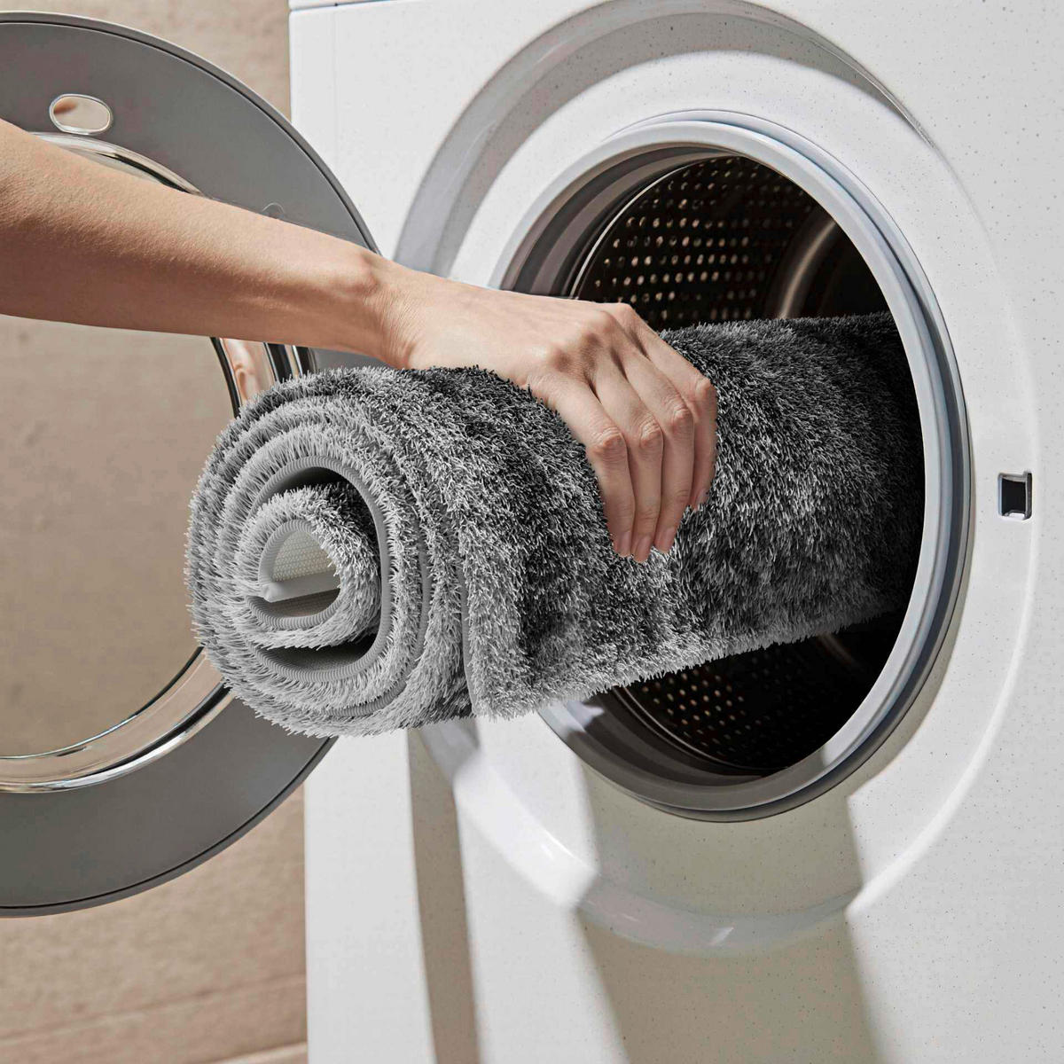 BADEMATTE Anthrazit 60/100 cm  - Anthrazit, Basics, Kunststoff/Textil (60/100cm) - Grund