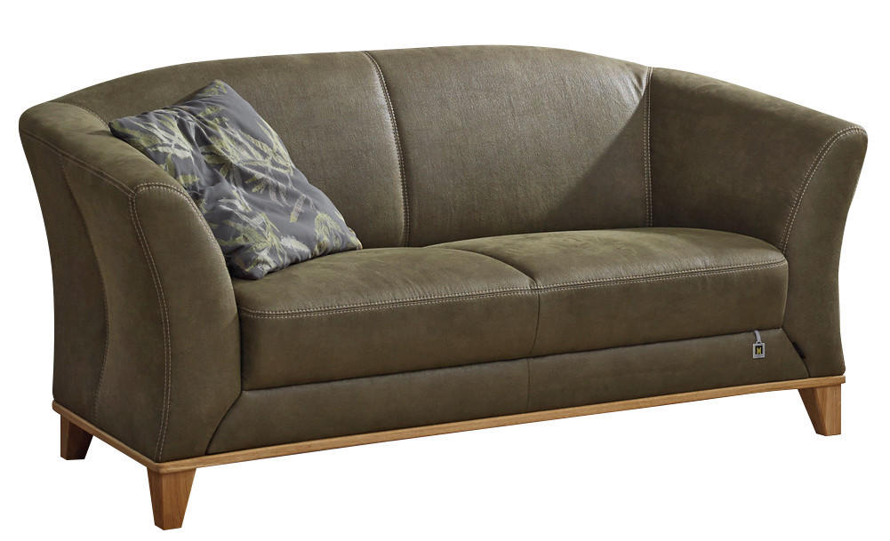 2,5-SITZER in Lederlook Dunkelgrün  - Dunkelgrün/Beige, ROMANTIK / LANDHAUS, Holz/Textil (180/86/86cm) - Landscape