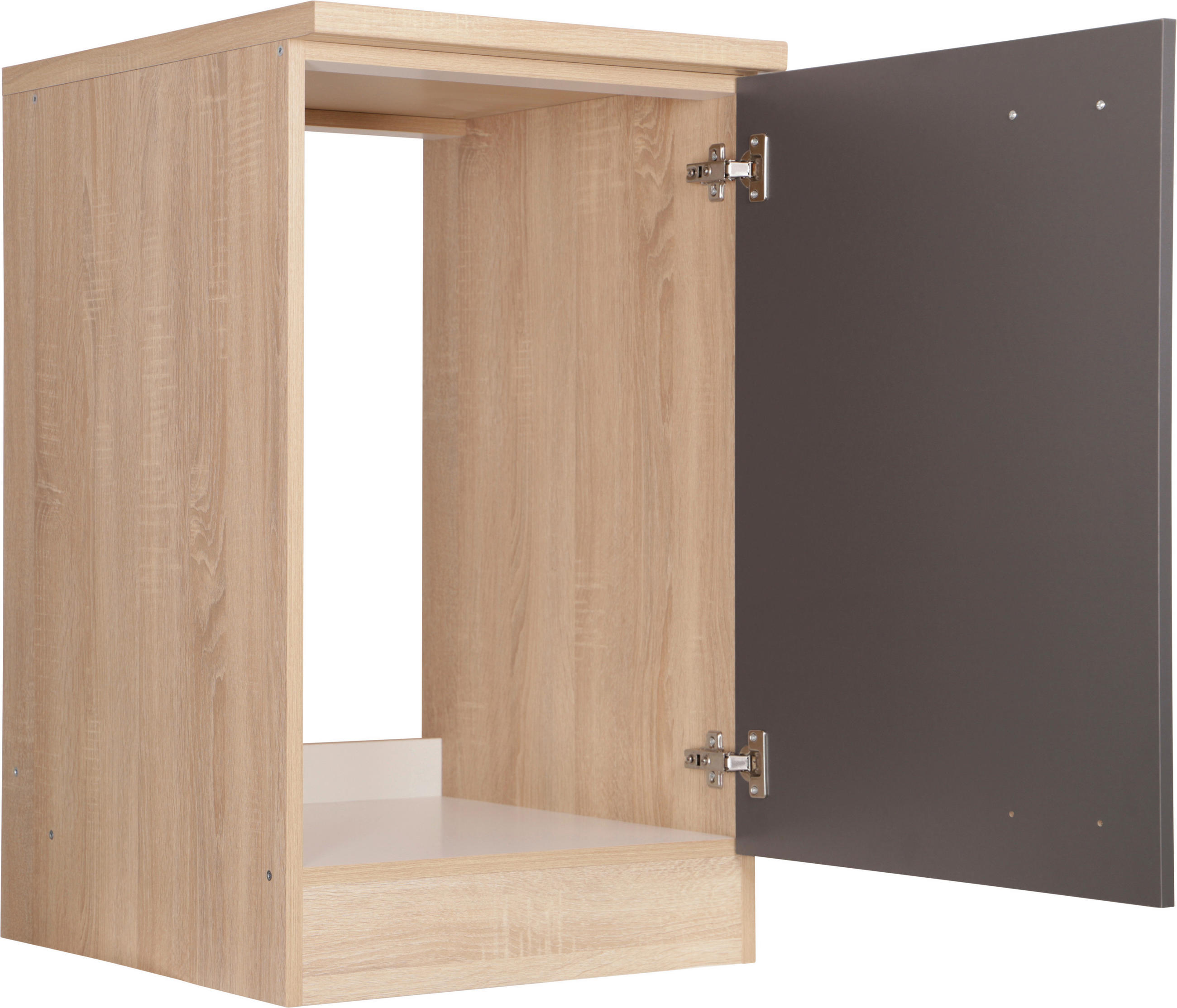 SPÜLENUNTERSCHRANK 50/84,8/60 cm  in Grau, Eichefarben  - Eichefarben/Silberfarben, Basics, Holzwerkstoff/Metall (50/84,8/60cm) - Respekta
