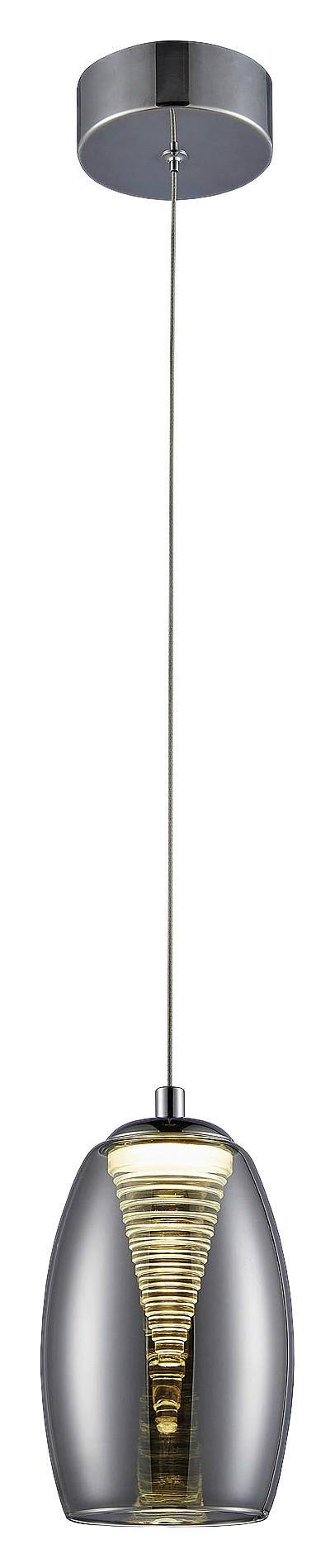 LED-HÄNGELEUCHTE 11,5/128 cm    - Chromfarben/Grau, Design, Glas/Metall (11,5/128cm) - Brilliant