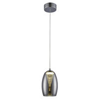 LED-HÄNGELEUCHTE 11,5/128 cm    - Chromfarben/Grau, Design, Glas/Metall (11,5/128cm) - Brilliant