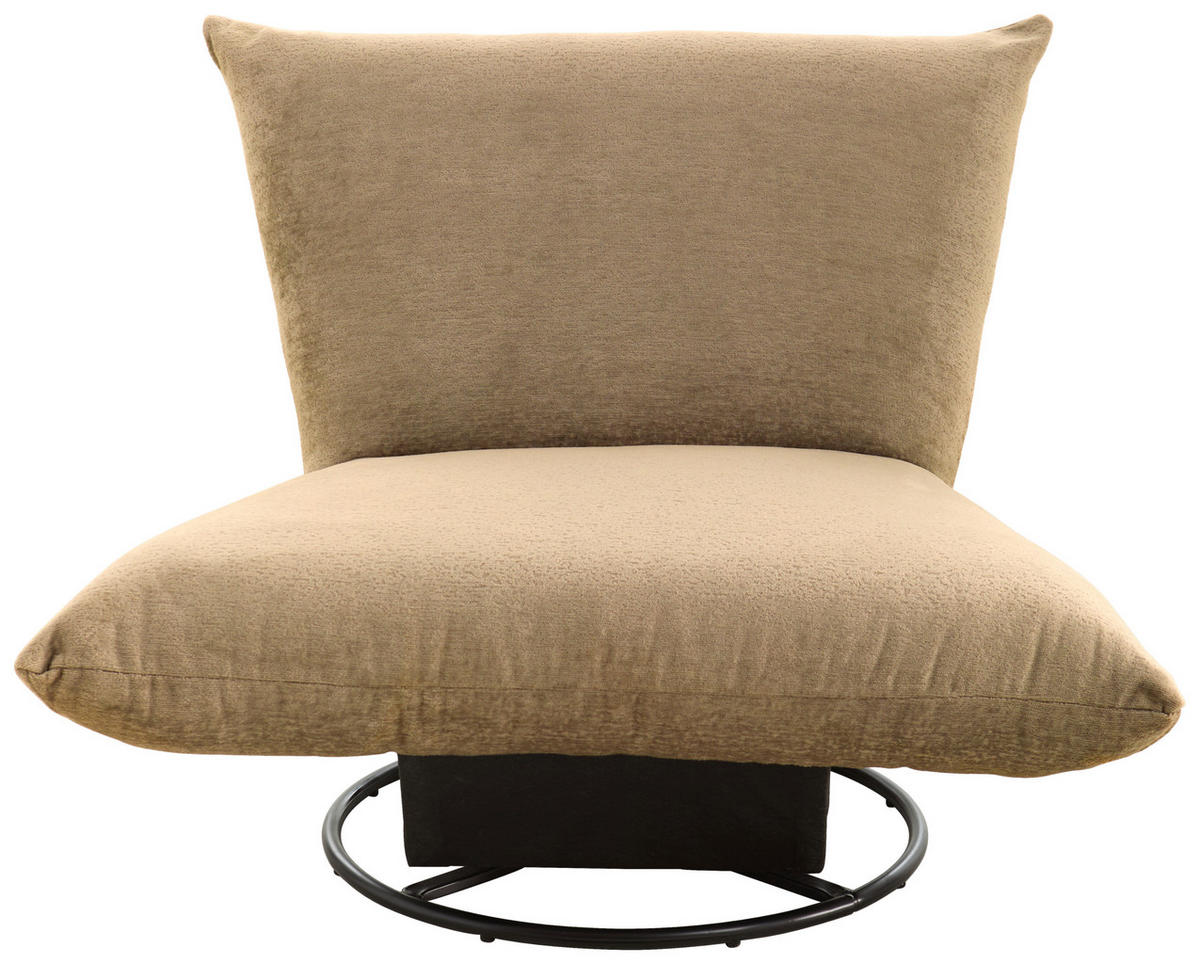 RELAXSESSEL in Textil Hellbraun  - Hellbraun/Schwarz, Design, Textil/Metall (100/78/96cm) - Livetastic