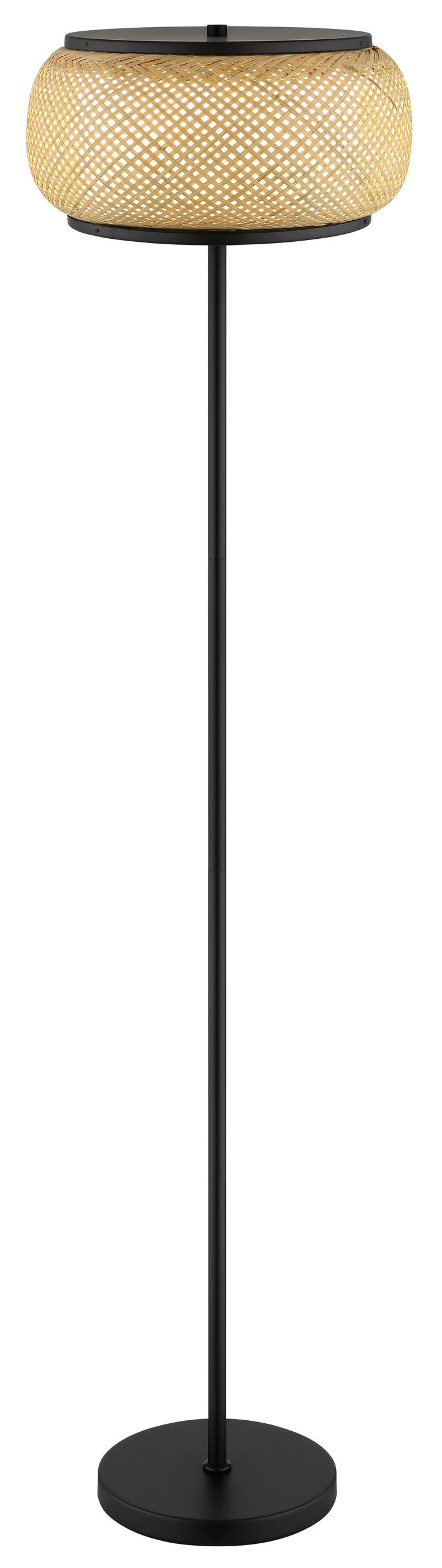 STOJACÍ LED LAMPA, 38/146,1 cm  - bílá/černá, Design, kov/dřevo (38/146,1cm) - Globo