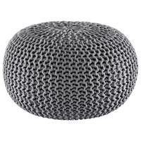 POUF Textilgeflecht Uni Grau 55/55/35 cm  - Grau, Trend, Textil (55/55/35cm) - Linea Natura