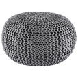 POUF Textilgeflecht Uni Grau 55/55/35 cm  - Grau, Trend, Textil (55/55/35cm) - Linea Natura