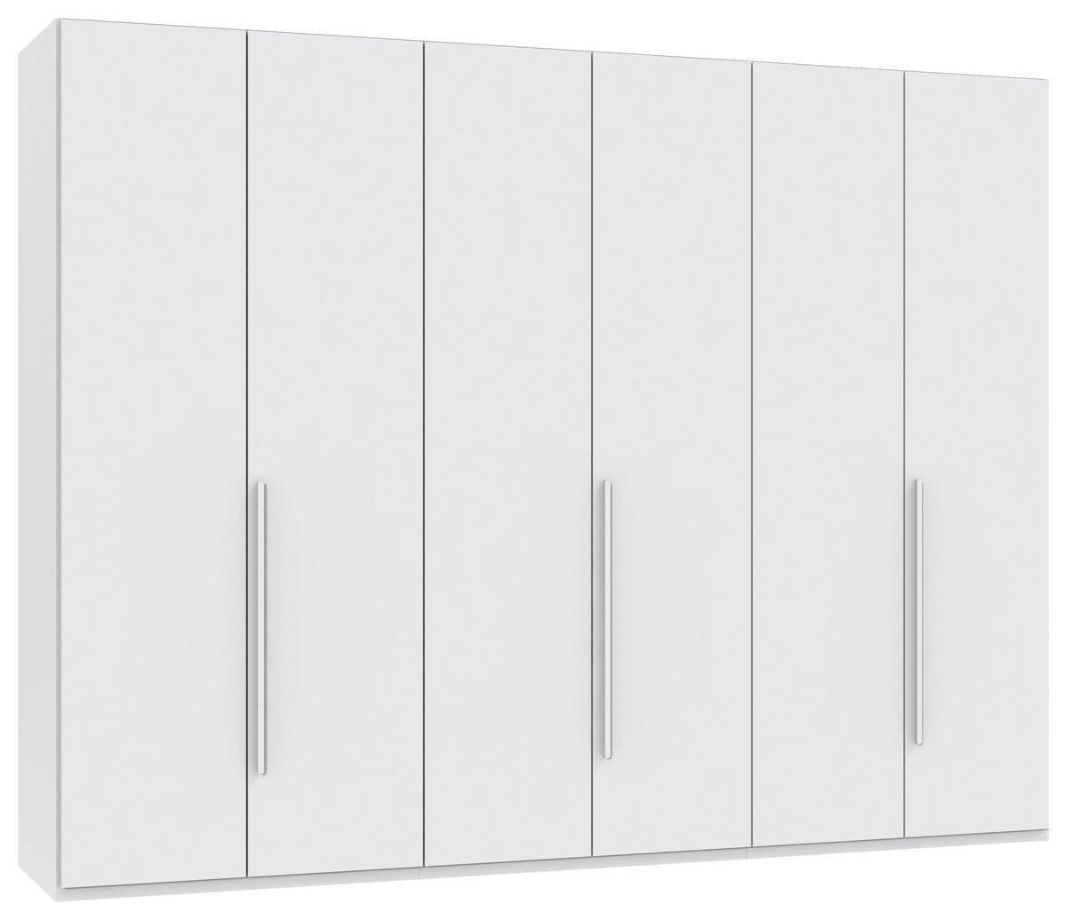 DREHTÜRENSCHRANK 6-türig Weiß  - Weiß, MODERN, Holzwerkstoff/Kunststoff (270/208/58cm) - Chameo