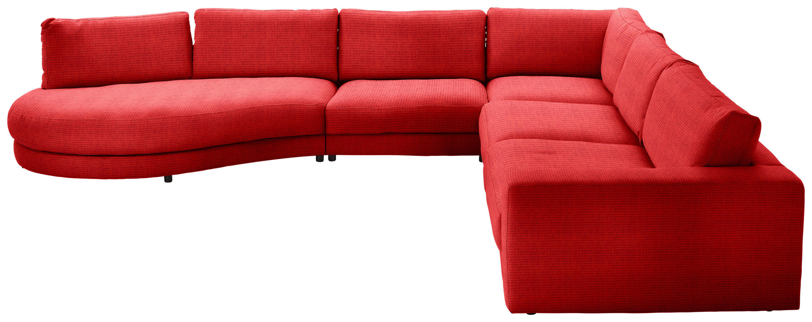 ECKSOFA in Chenille, Cord Orange  - Schwarz/Orange, Design, Kunststoff/Textil (425/365cm) - Lomoco