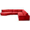 ECKSOFA in Chenille, Cord Orange  - Schwarz/Orange, Design, Kunststoff/Textil (425/365cm) - Lomoco