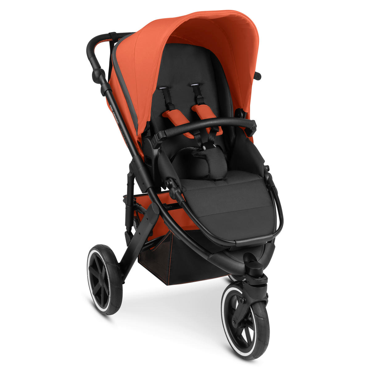 KOMBIKINDERWAGEN  SALSA RUN  CARROT  - Schwarz/Orange, Basics, Textil/Metall (95/63/109cm) - ABC Design