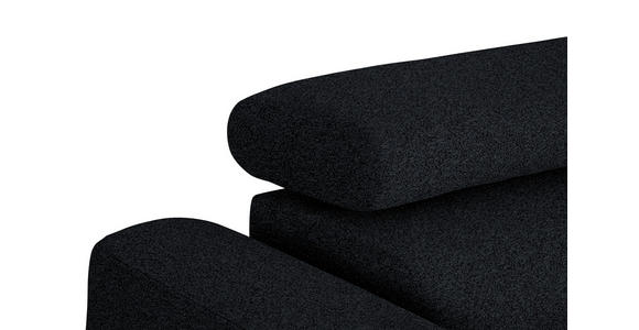 ECKSOFA in Chenille Anthrazit 280/205 cm - Anthrazit/Schwarz, Design, Textil/Metall (280/205cm) - Xora