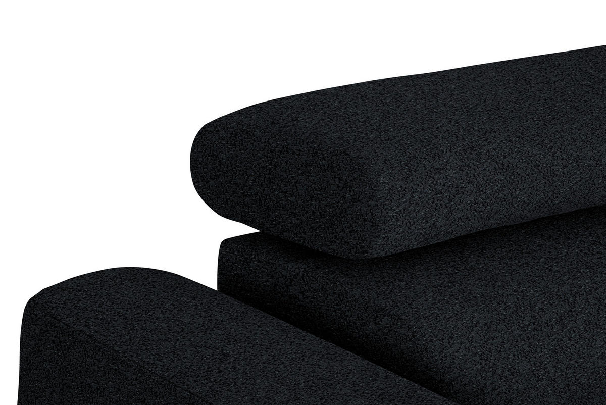 ECKSOFA in Chenille Anthrazit  280/205 cm  - Anthrazit/Schwarz, Design, Textil/Metall (280/205cm) - Xora