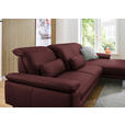 ECKSOFA in Echtleder Brombeere  - Brombeere/Schwarz, Design, Leder/Metall (332/193cm) - Dieter Knoll