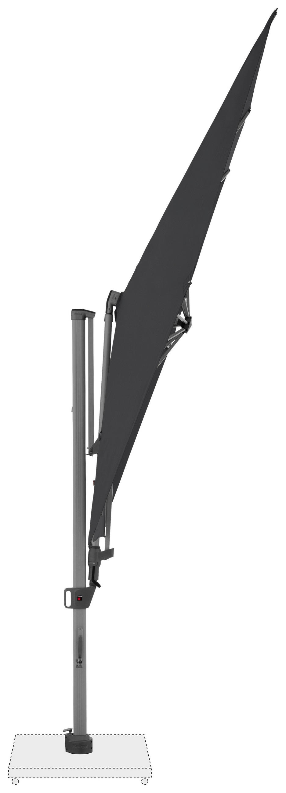 AMPELSCHIRM 275 cm Dunkelgrau  - Dunkelgrau/Silberfarben, KONVENTIONELL, Textil/Metall (275/263cm) - KNIRPS