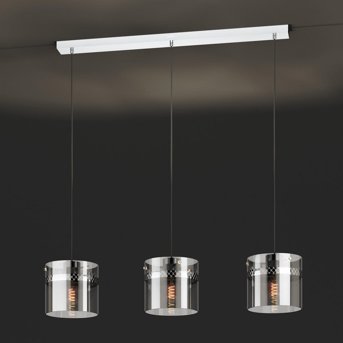 HÄNGELEUCHTE 103,5/21,5/110 cm    - Chromfarben/Transparent, Design, Glas/Metall (103,5/21,5/110cm) - Eglo