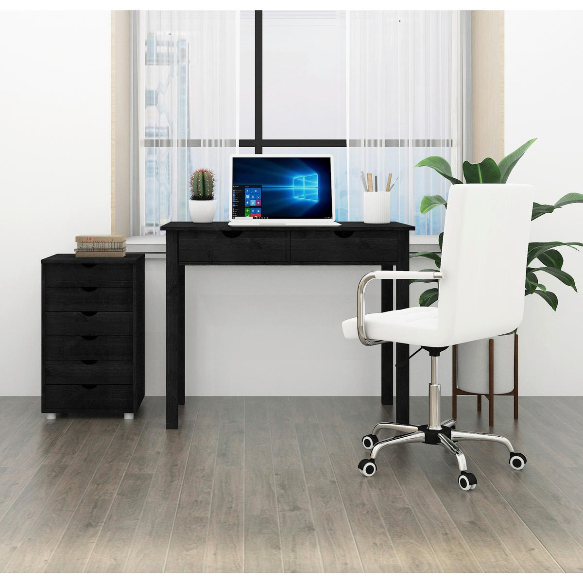 KOMMODE GENOVA, 34/66/39 cm, 6 Schublade(n)  - Silberfarben/Schwarz, Design, Holz/Kunststoff (34/66/39cm) - Livetastic