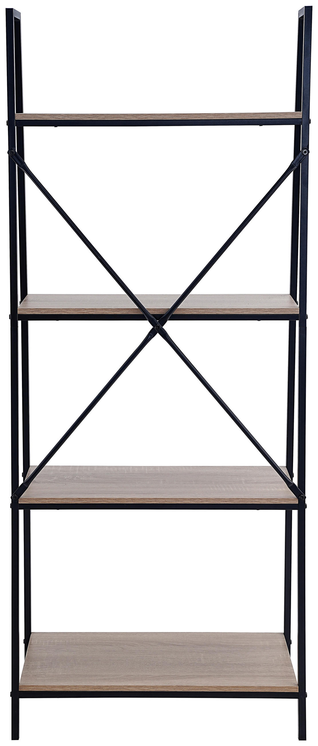 REGAL Naturfarben, Schwarz  - Schwarz/Naturfarben, Basics, Holzwerkstoff/Metall (60,5/148,5/34cm) - Xora