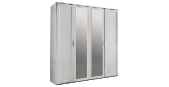 DREHTÜRENSCHRANK in Weiß - Silberfarben/Weiß, KONVENTIONELL, Glas/Holzwerkstoff (180/210/58cm) - Cantus