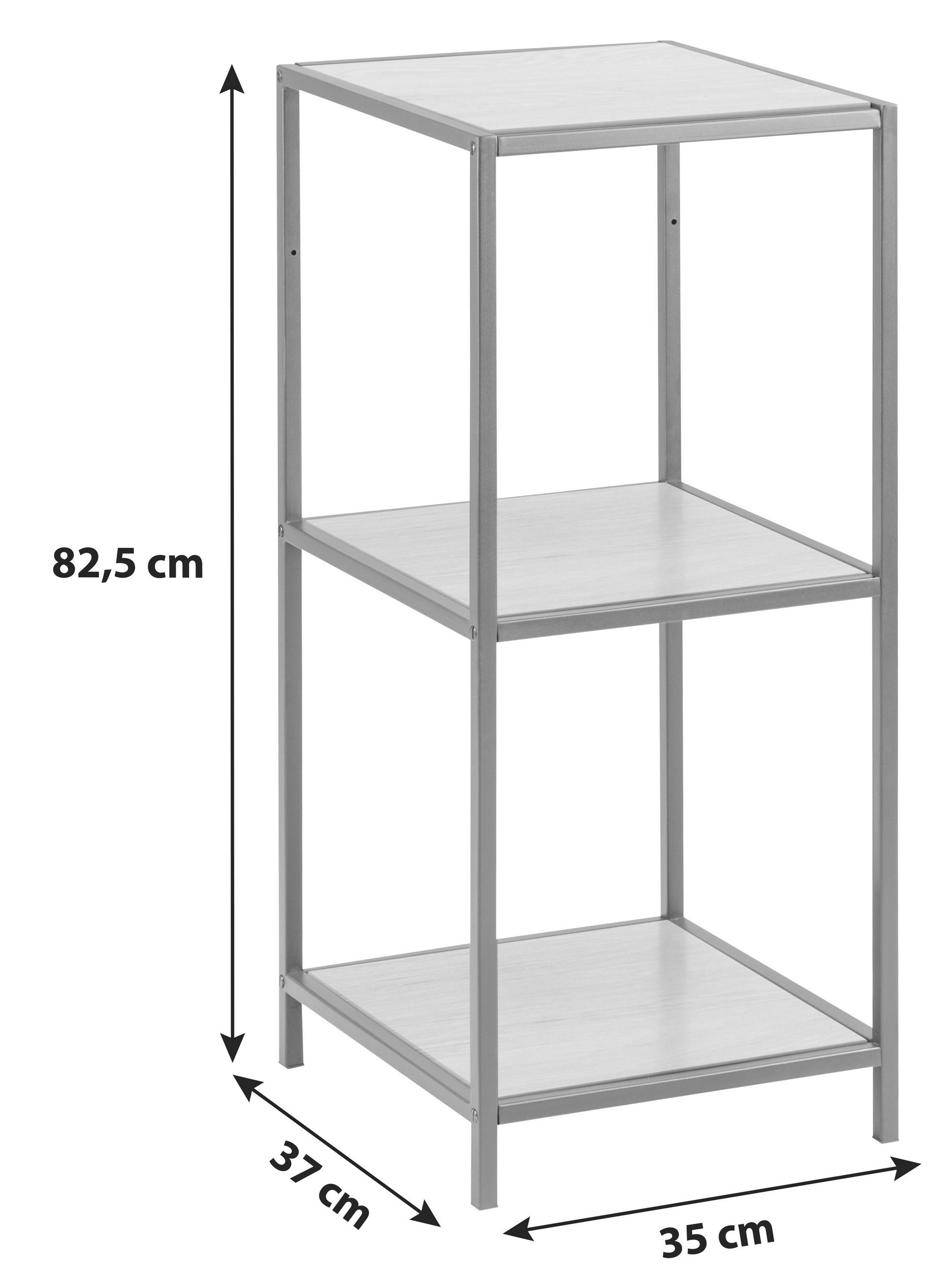 REGALELEMENT Eichefarben - Eichefarben/Schwarz, Trend, Metall (35,0/82,5/37,0cm) - MID.YOU