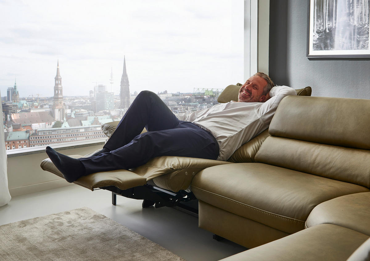 ECKSOFA in Echtleder Schlammfarben  - Schlammfarben/Schwarz, Design, Leder/Metall (280/246cm) - Hukla