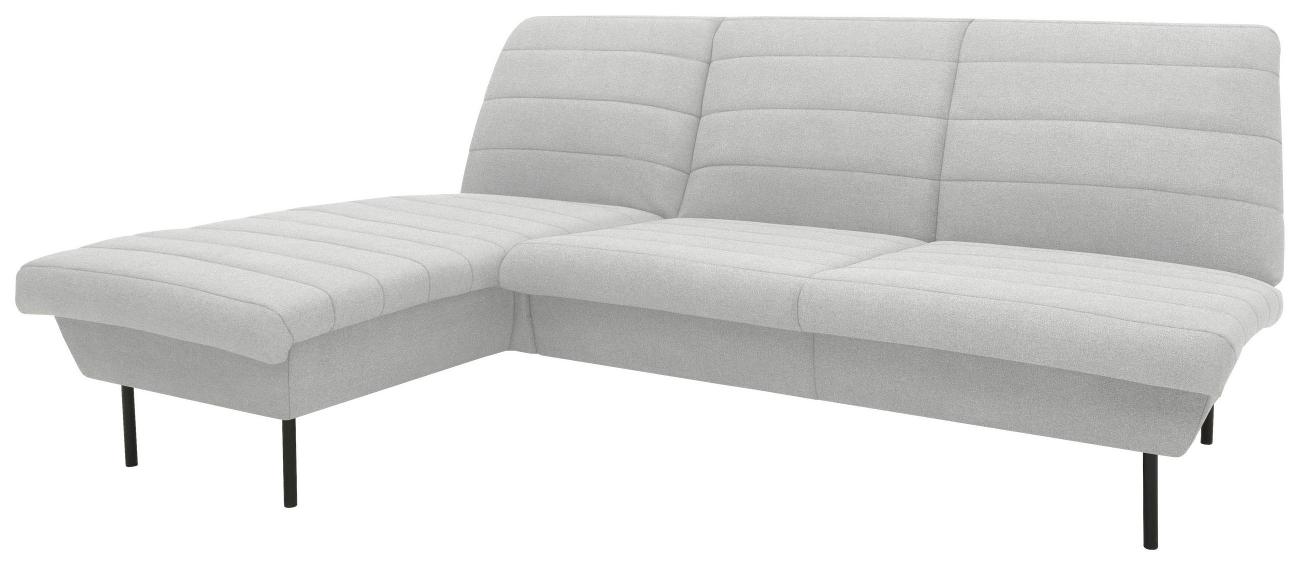 ECKSOFA Looks IX Silberfarben Webstoff  - Silberfarben/Schwarz, Design, Textil/Metall (168/214cm) - LOOKS by W.Joop