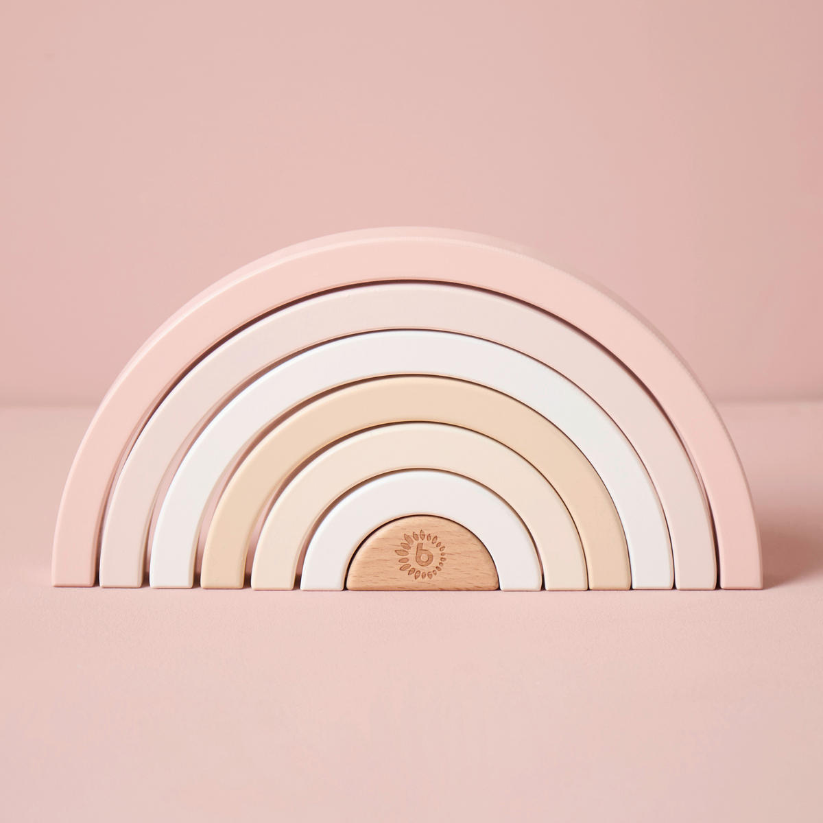 STAPELTURM Regenbogen Reh Ella  - Beige/Rosa, Basics, Holz (2,5/11,5/24cm)