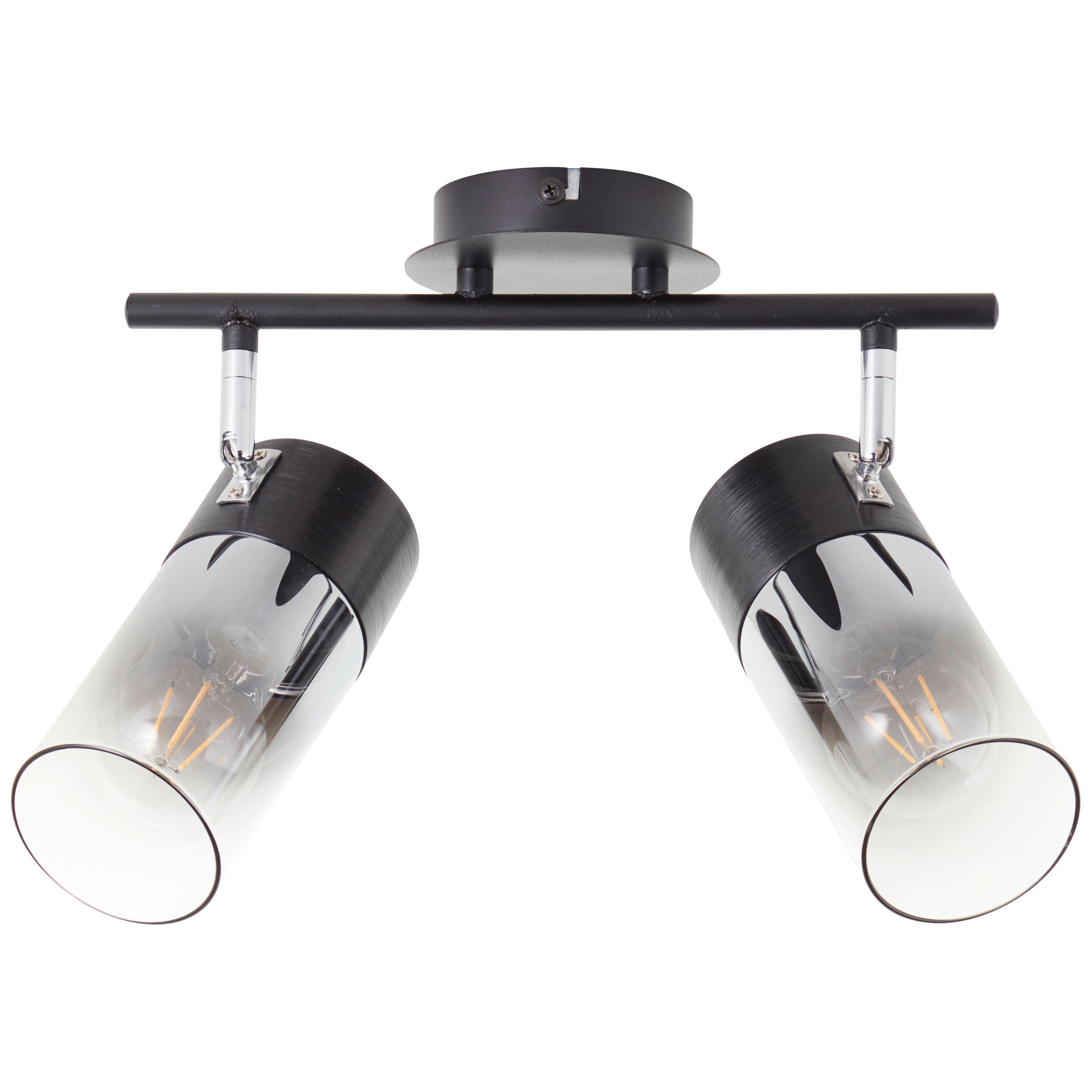 DECKENSTRAHLER 30/23,5/14,5 cm   - Transparent/Schwarz, LIFESTYLE, Glas/Metall (30/23,5/14,5cm) - Brilliant