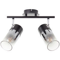 DECKENSTRAHLER 30/23,5/14,5 cm   - Transparent/Schwarz, LIFESTYLE, Glas/Metall (30/23,5/14,5cm) - Brilliant