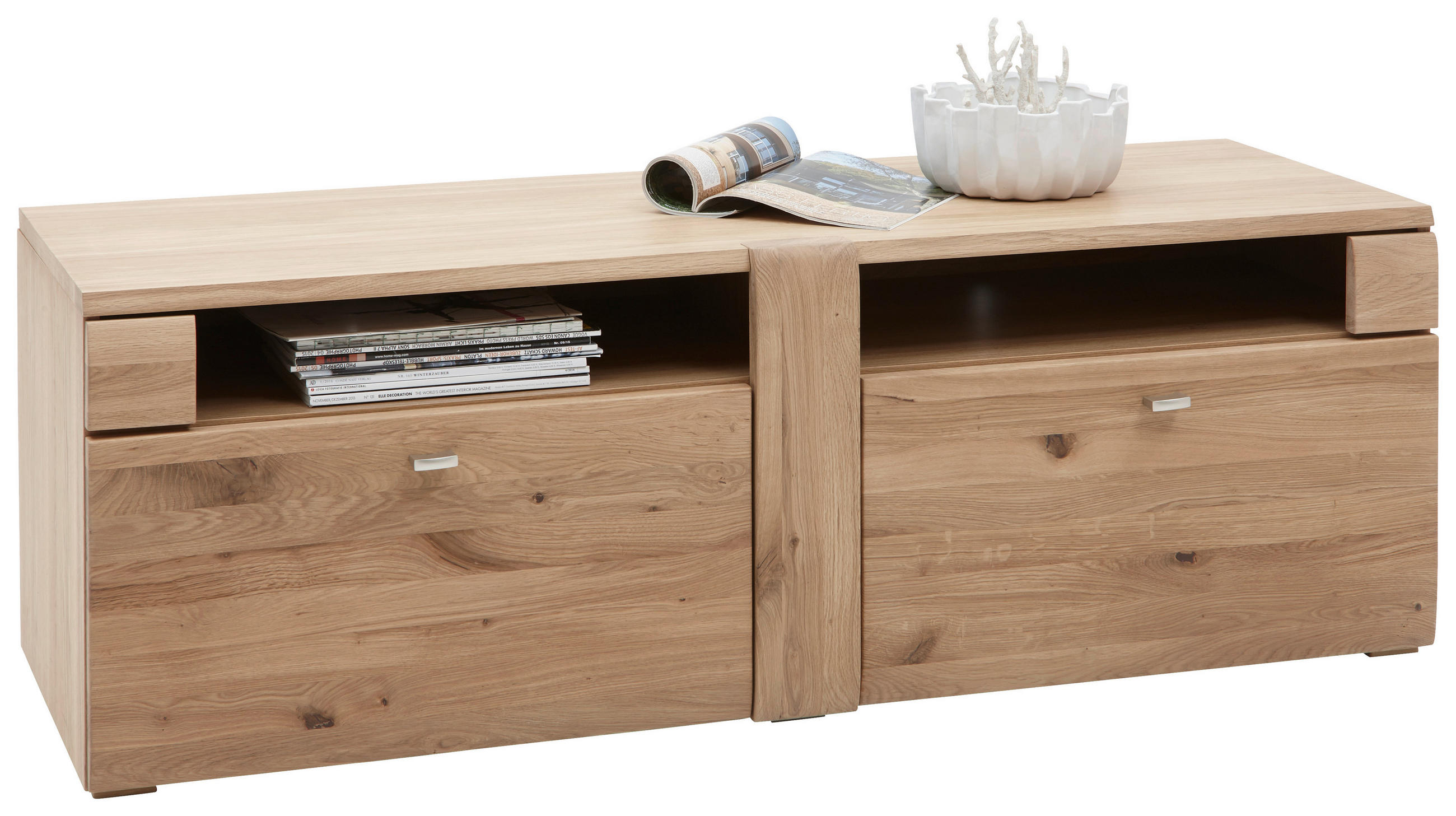 LOWBOARD Colorado  in 141/48/51 cm  - Eichefarben/Alufarben, KONVENTIONELL, Holz/Holzwerkstoff (141/48/51cm) - Voleo