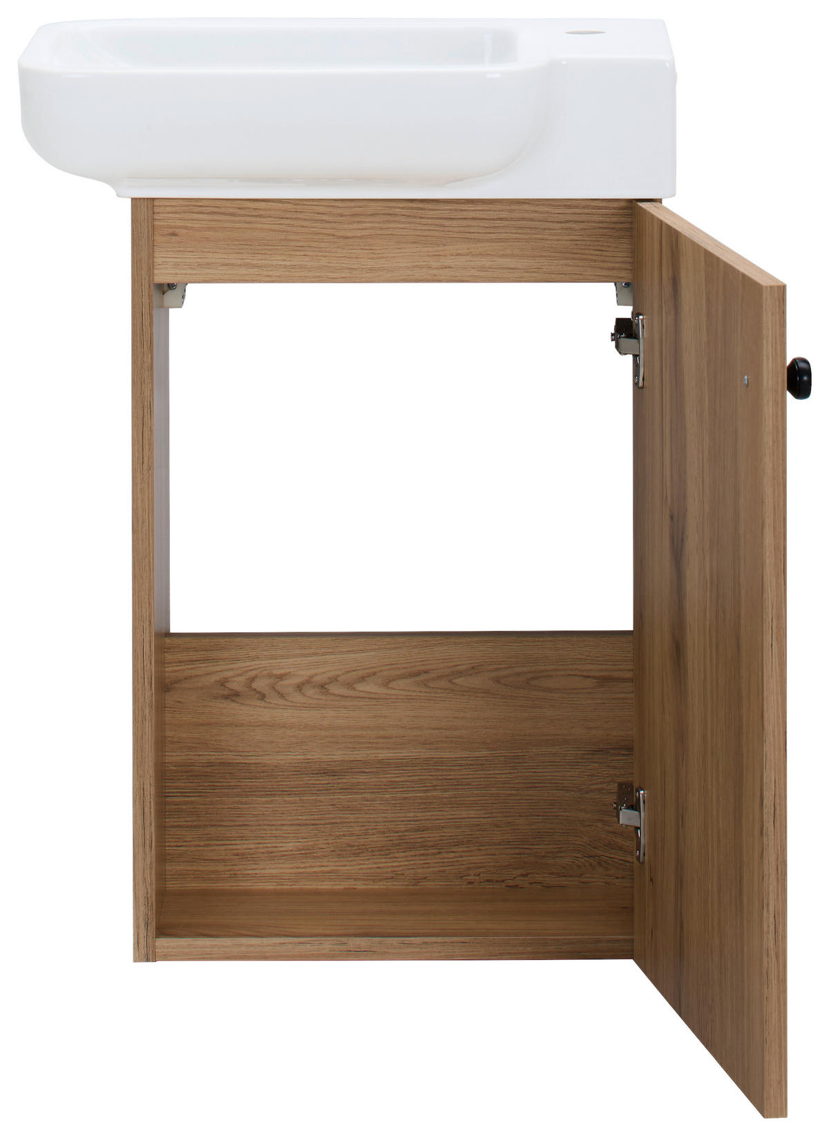 GÄSTEBAD 55 cm  - Eichefarben/Weiß Hochglanz, MODERN, Keramik/Holzwerkstoff (55cm) - MID.YOU