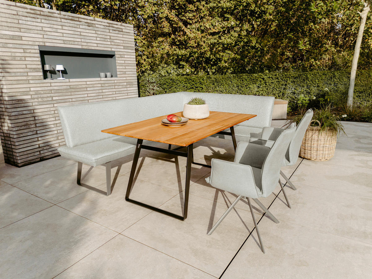 GARTENTISCH 160/95/76 cm Metall rechteckig  - Anthrazit/Teakfarben, Design, Holz/Metall (160/95/76cm)