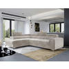 ECKSOFA Beige Plüsch  - Beige/Silberfarben, Design, Textil/Metall (205/278cm) - MID.YOU