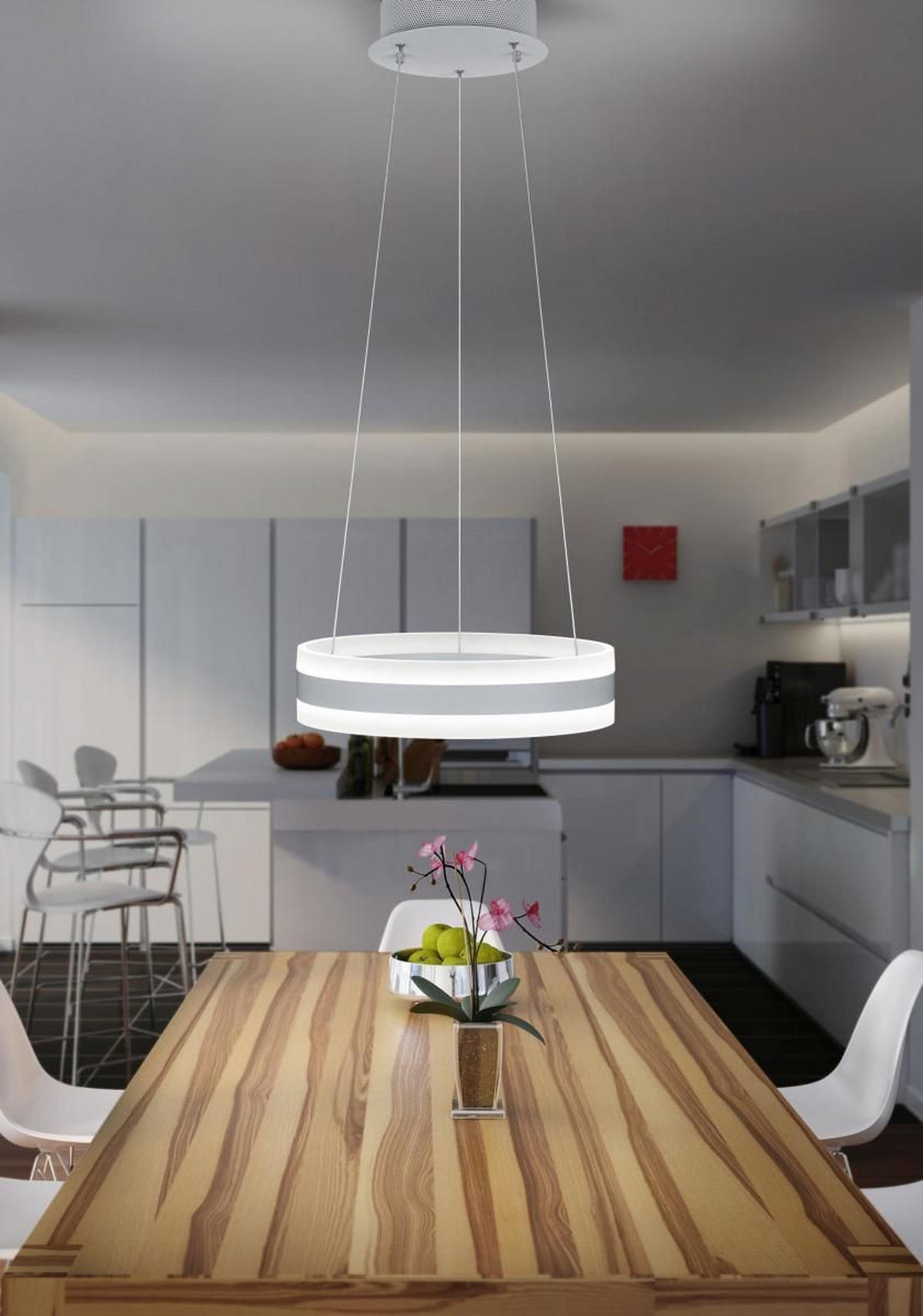 LED-HÄNGELEUCHTE 40/180 cm  - Weiß, Design, Metall (40/180cm) - Helestra