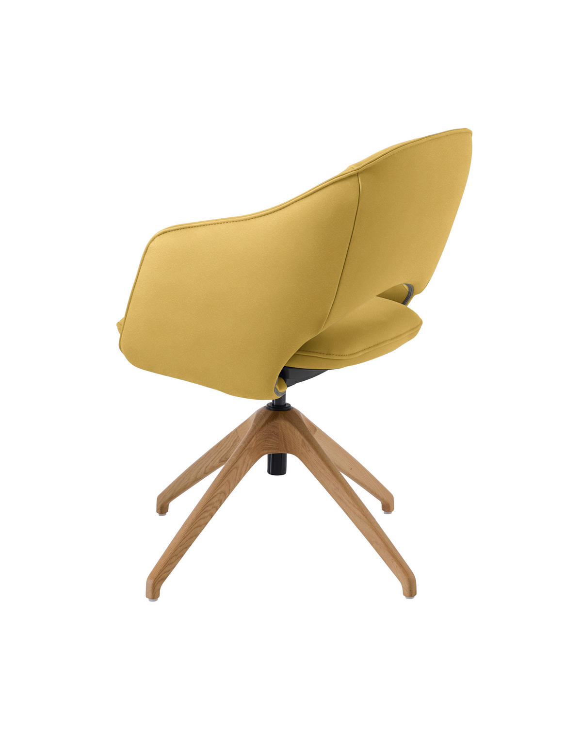 ARMLEHNSTUHL  in Echtleder naturbelassen  - Wildeiche/Gelb, Design, Leder/Holz (63/74-90/57-73cm) - Koinor