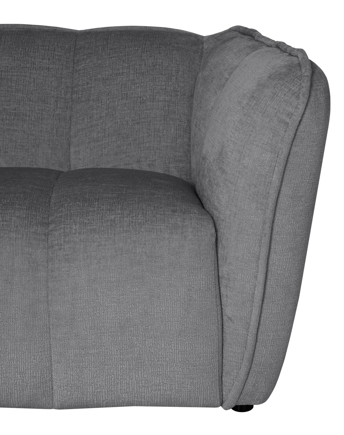 ECKSOFA LIVOLI in Chenille Hellgrau  306/160 cm  - Hellgrau/Schwarz, Design, Textil (306/160cm) - MID.YOU