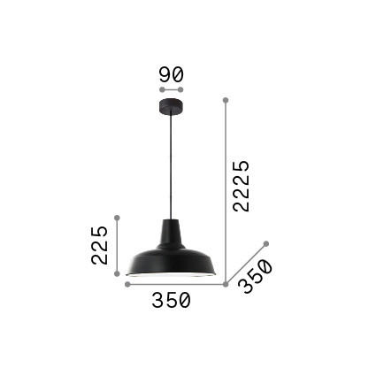HÄNGELEUCHTE 35/47,5-222,5 cm  - Weiß, Basics, Metall (35/47,5-222,5cm) - Ideal Lux