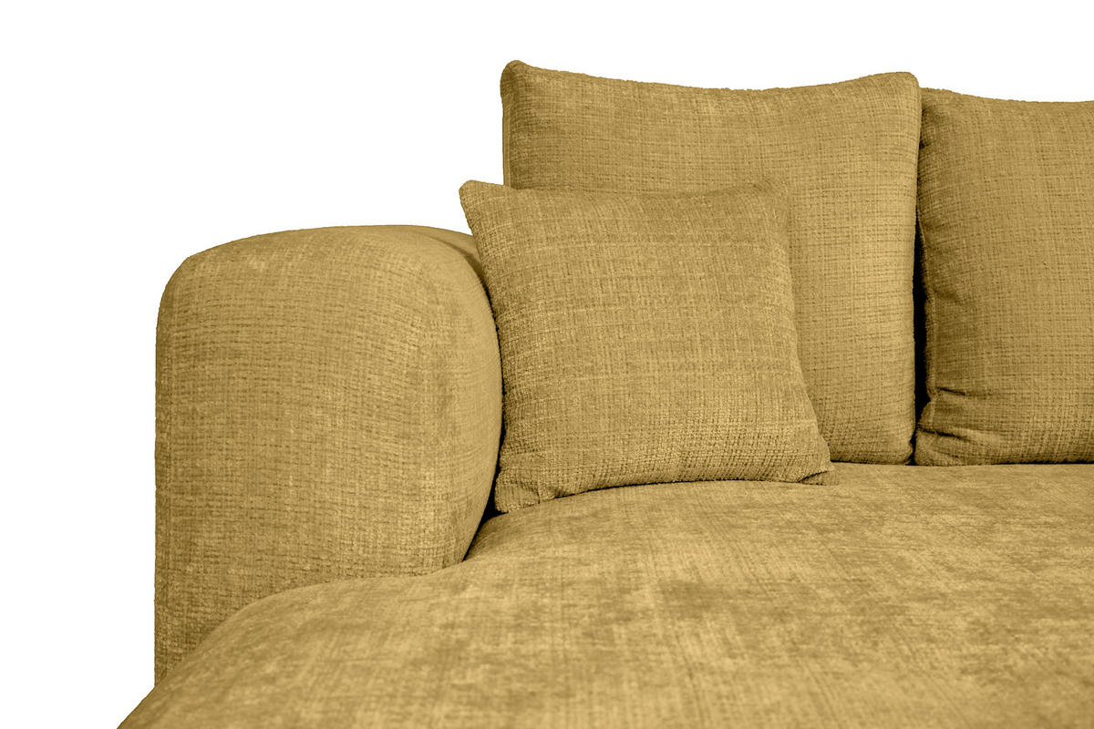 ECKSOFA Goldfarben Chenille Zierkissen, Rückenkissen, Rücken echt  - Goldfarben/Schwarz, MODERN, Kunststoff/Textil (188/276cm) - Milino