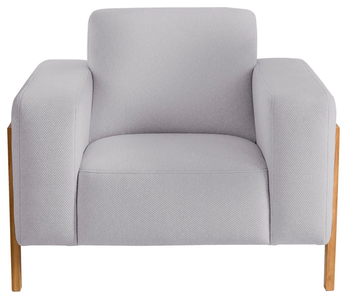 SESSEL in Struktur Hellgrau  - Eichefarben/Hellgrau, Design, Holz/Textil (105/84/96cm) - Stylife