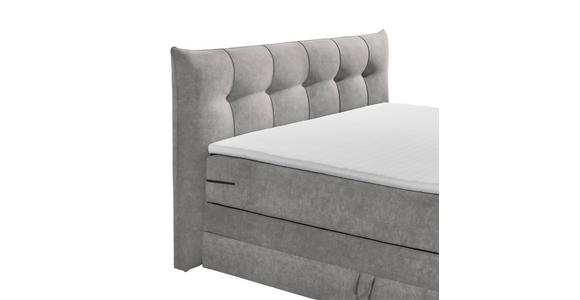 BOXSPRINGBETT 180/200 cm  in Hellgrau  - Hellgrau/Schwarz, KONVENTIONELL, Kunststoff/Textil (180/200cm) - Esposa