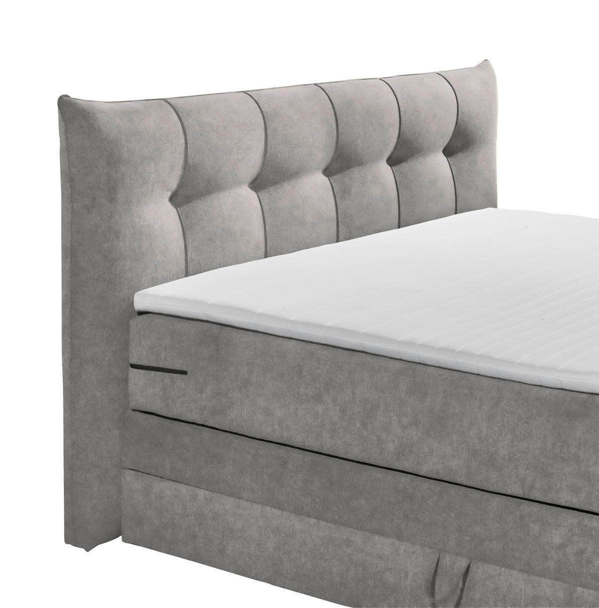 BOXSPRINGBETT 180/200 cm  in Hellgrau  - Hellgrau/Schwarz, KONVENTIONELL, Kunststoff/Textil (180/200cm) - Esposa