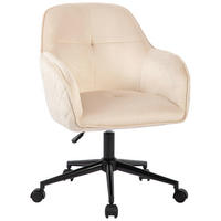 DREHSTUHL Samt Schwarz, Beige  - Beige/Schwarz, MODERN, Kunststoff/Textil (58/82/90/62cm) - MID.YOU