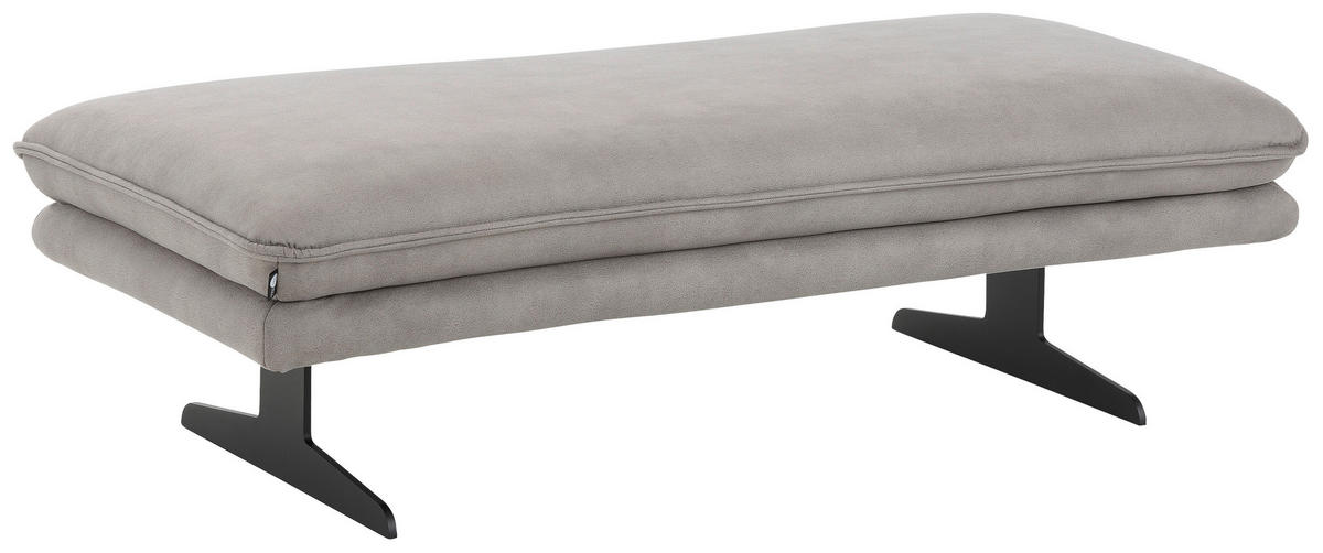 ECKSOFA Grau Mikrofaser  - Schwarz/Grau, Design, Textil/Metall (291/164cm) - Chilliano