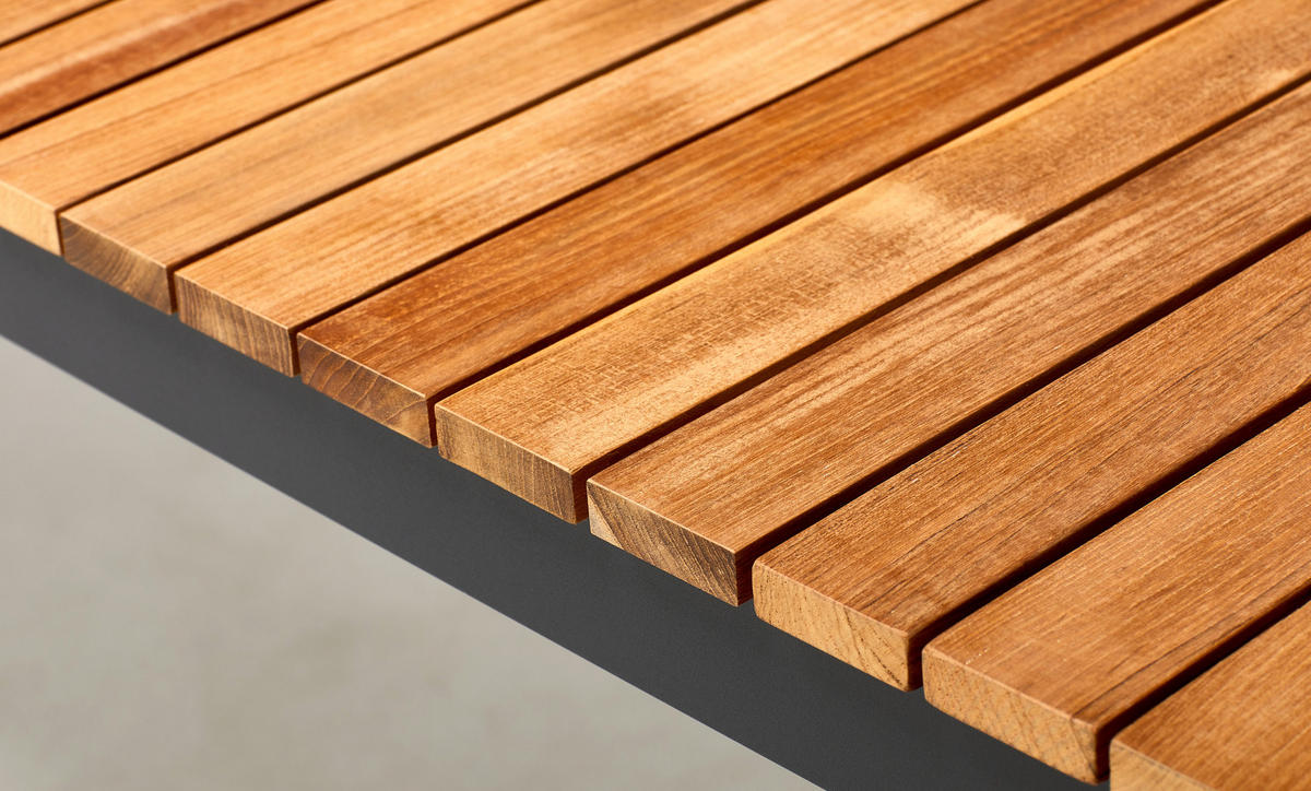 GARTENTISCHGRUPPE  - Anthrazit/Schwarz, Natur, Holz/Kunststoff (209/84/150cm) - Gardenson