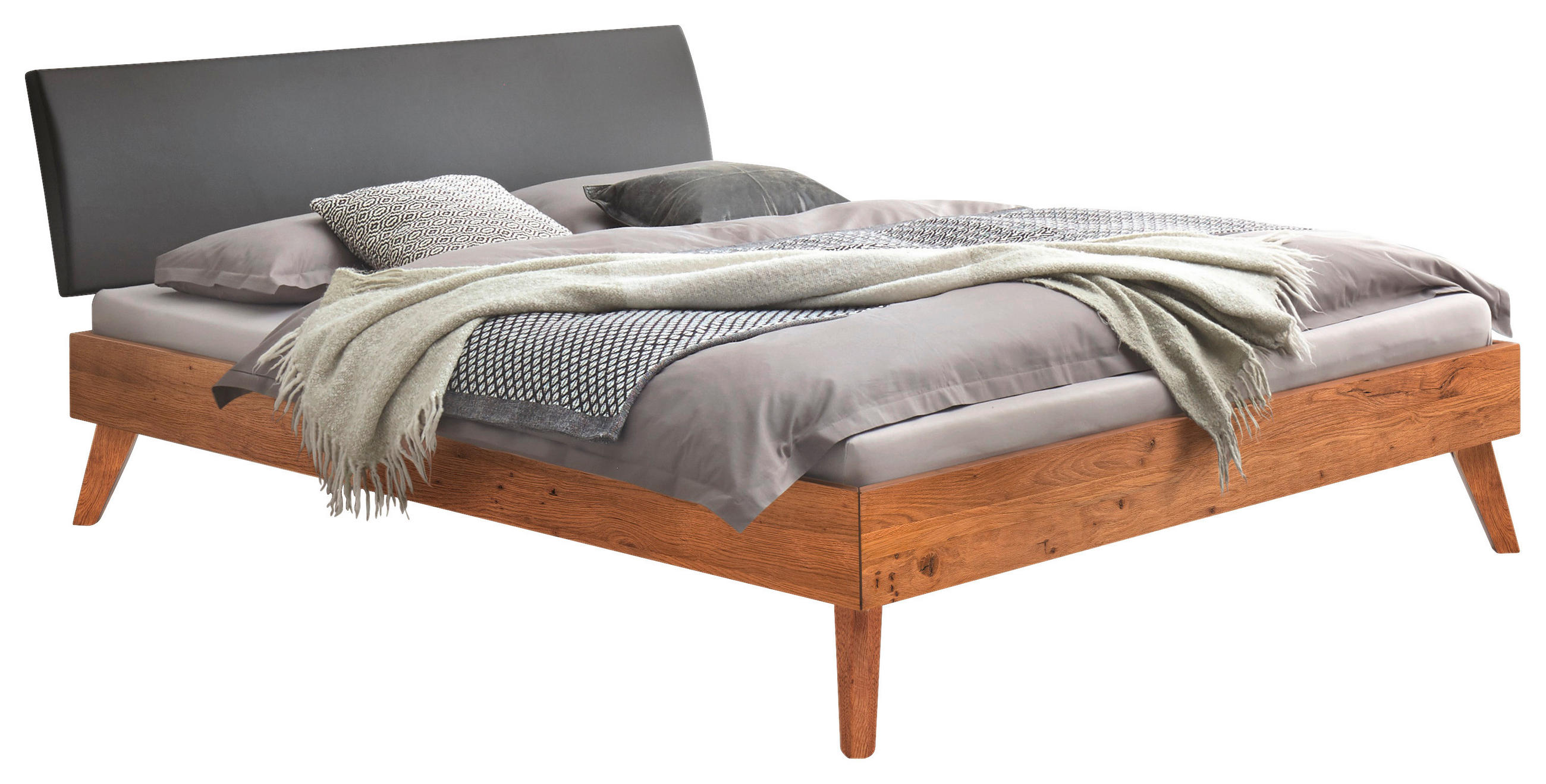 BETT 100/200 cm  in Wildeiche  - Wildeiche/Eichefarben, Natur, Holz (100/200cm) - Hasena